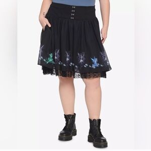 Fairies By Trick Black Lace Tiered Skirt Smocked Goth Fairycore Size Large